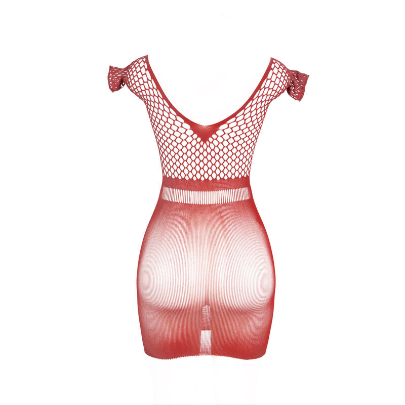 SUBBLIME - 951924 Short Red Crochet Dress with Grill One Size