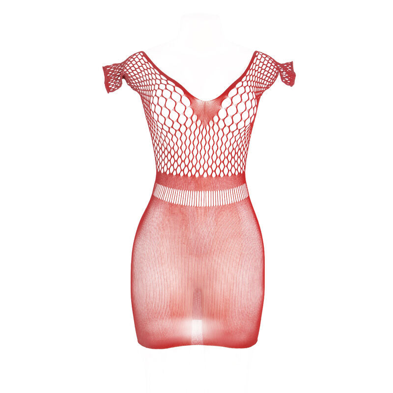 SUBBLIME - 951924 Short Red Crochet Dress with Grill One Size