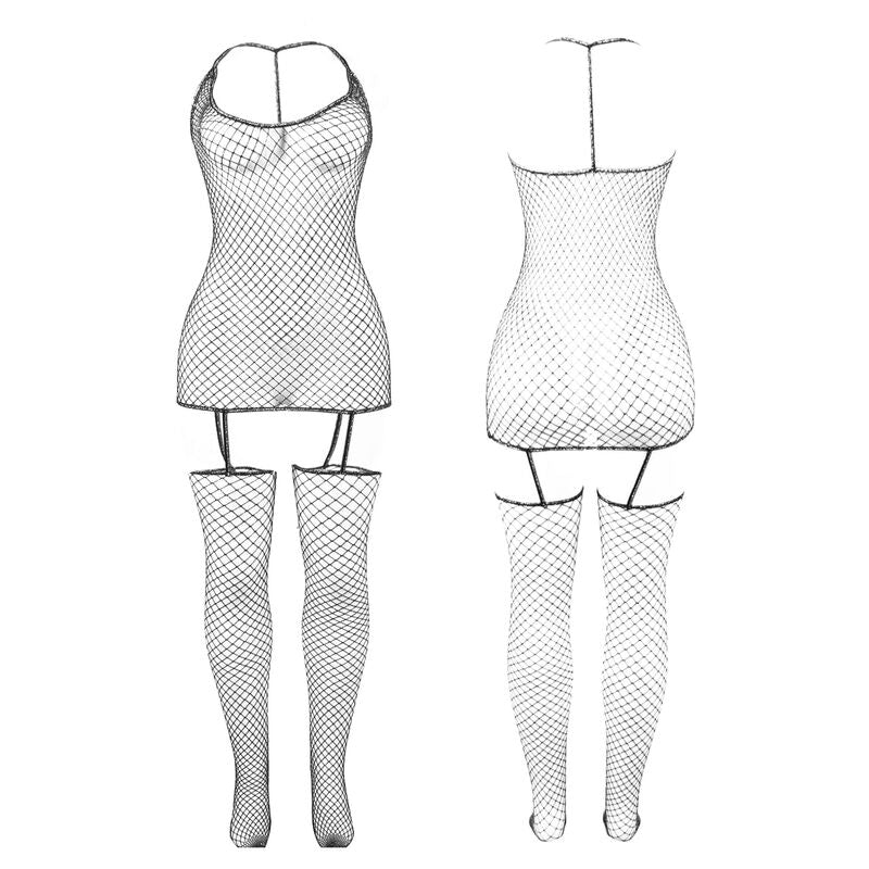 SUBBLIME - 951955 GLOSSY NET BODYSTOCKING ONE SIZE