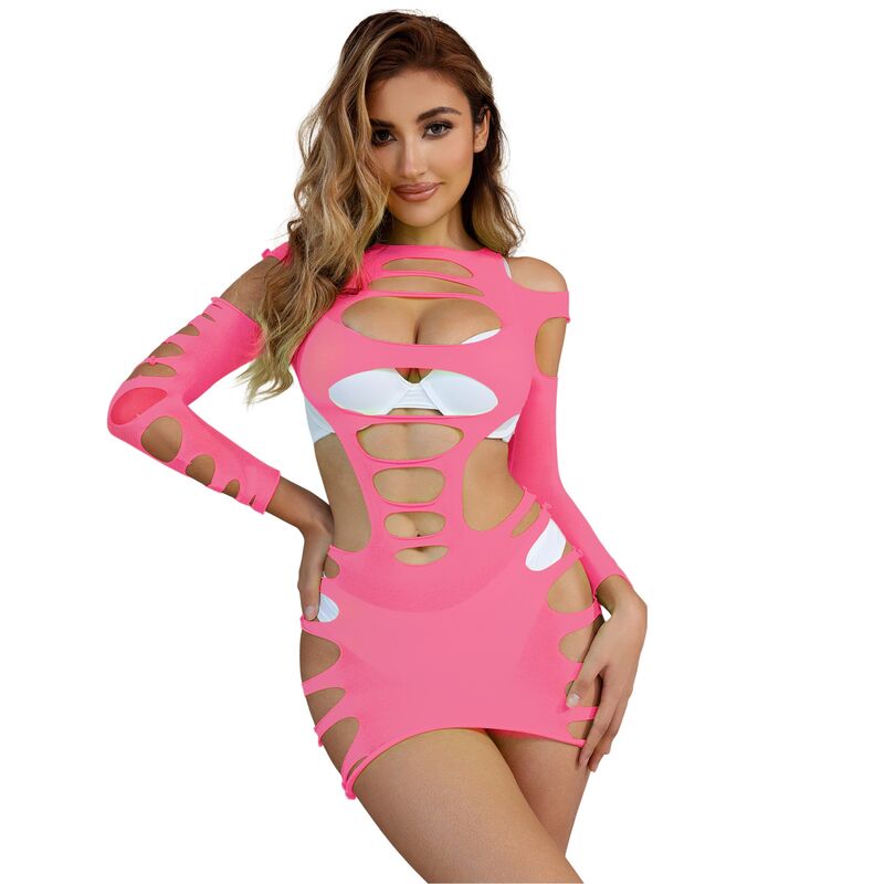 SUBBLIME - 952273 Long-lasting Elastic Mesh Dress Pink One Size