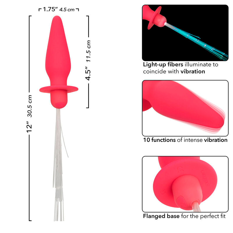 CALEXOTICS - SOUTHERN LIGHTS LIGHT UP ILLUMINATED ANAL PLUGS 10 VIBRATIONS SILICONE PINK