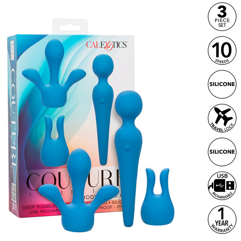 CALEXOTICS - COUTURE KIT VIBRATOR ROD 10 VIBRATIONS BLUE