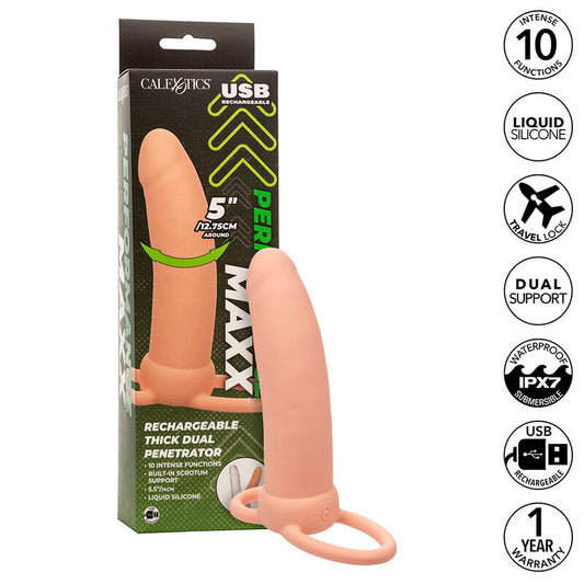 CALEXOTICS - MAXX THICK DUAL PENETRATOR 10 VIBRATIONS MEAT