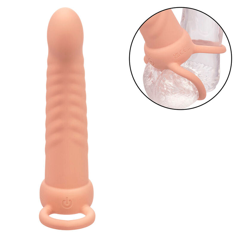 CALEXOTICS - MAXX RIBBED DUAL PENETRATOR 10 VIBRATIONS MEAT