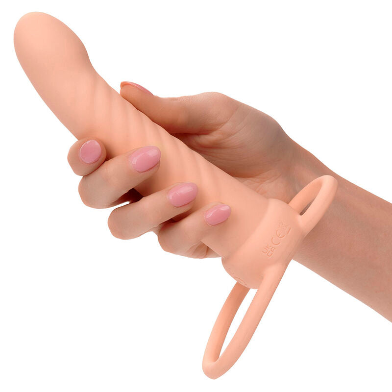 CALEXOTICS - MAXX RIBBED DUAL PENETRATOR 10 VIBRATIONS MEAT