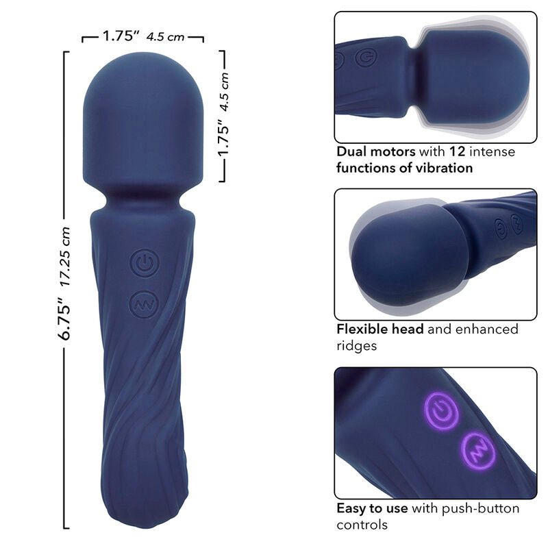 CALEXOTICS - CHARISMA ALLURE MASSAGER DUAL MOTOR 12 FUNCTIONS 17.25 CM X 4.5 CM PURPLE