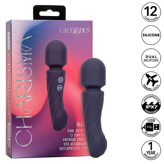 CALEXOTICS - CHARISMA ALLURE MASSAGER DUAL MOTOR 12 FUNCTIONS 17.25 CM X 4.5 CM PURPLE