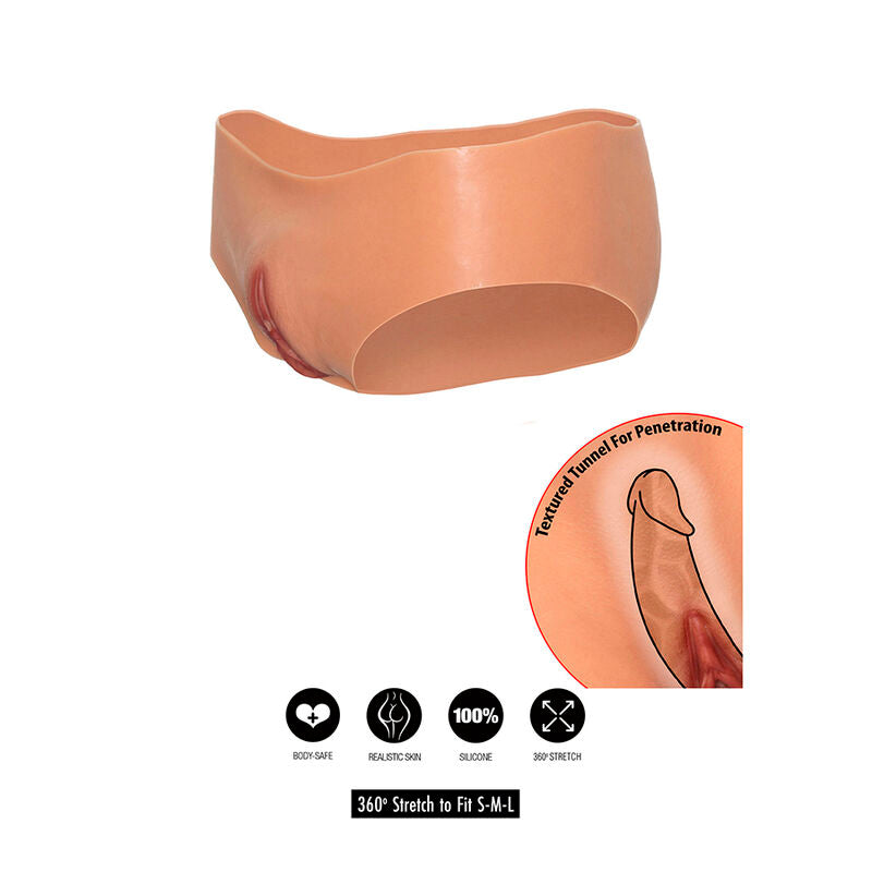 HIDDEN DESIRE - ALTER EGO OPEN LOW-WAISTED VAGINAL PANTY, MEAT