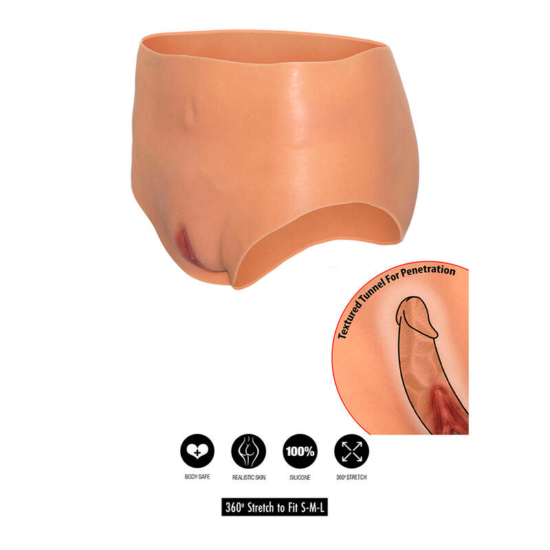 HIDDEN DESIRE - ALTER EGO OPEN VAGINAL PANTY WITH HIGH WAIST, MEAT