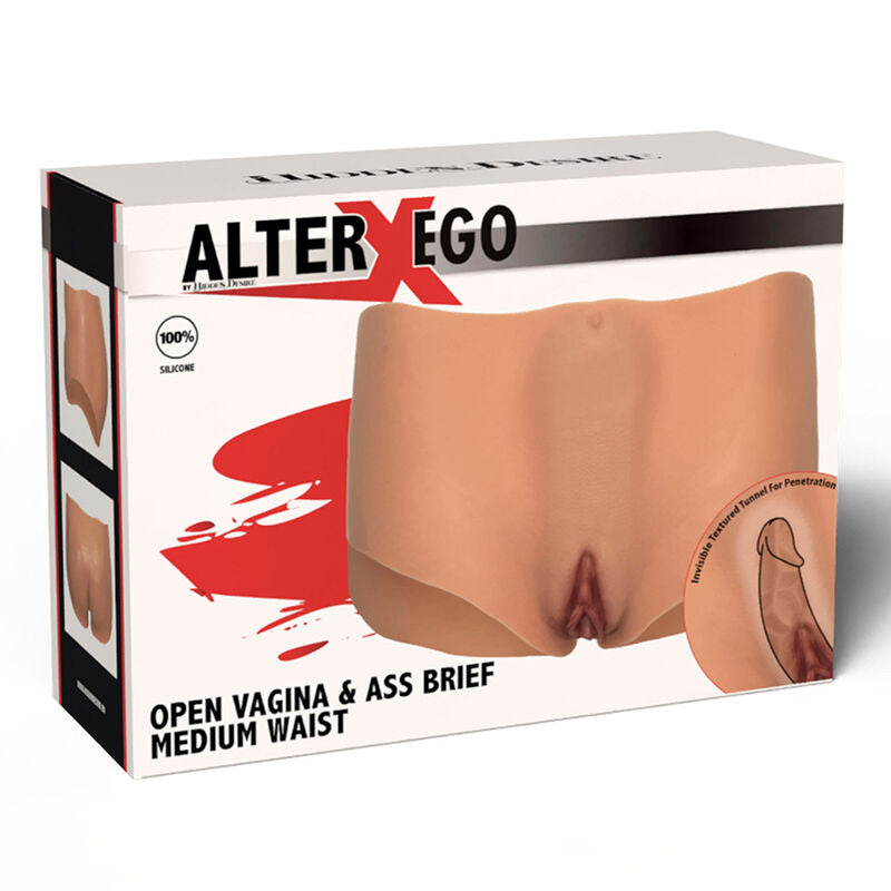 HIDDEN DESIRE - ALTER EGO OPEN VAGINA AND ANUS PANTY WITH MEDIUM WAIST, SKIN COLOR