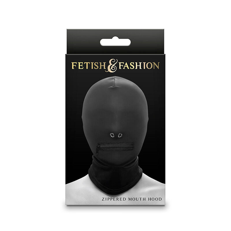 NS NOVELTIES - FETISH &amp; FASHION CLOSED MOUTH HOOD WITH ZIPPER NYLON BLACK