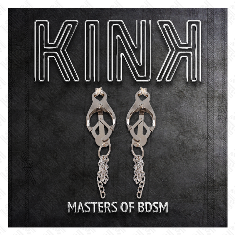 KINK - JAPANESE CLOVER NIPPLE CLIPS WITH SMALL CHAINS SILVER