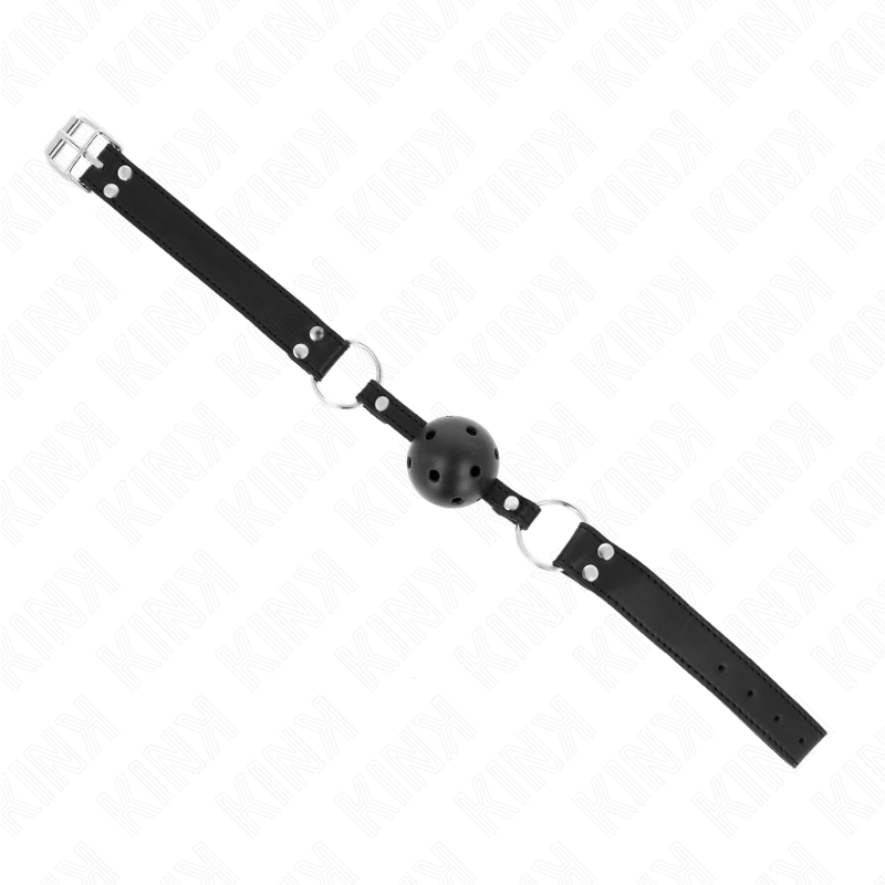 KINK - BREATHABLE BALL 4 CM GAUGES WITH DOUBLE RIVETS MODEL 1 BLACK 62.5 x 2.5 CM ADJUSTABLE 42-58 CM