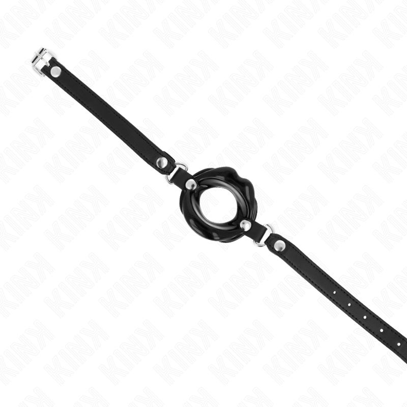 KINK - LIP 8 CM TOUGH WITH BLACK FAUX LEATHER STRAP 63 x 2 CM ADJUSTABLE 39-58 CM