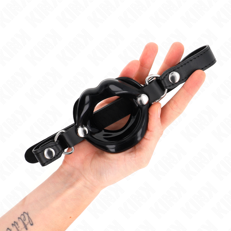 KINK - LIP 8 CM TOUGH WITH BLACK FAUX LEATHER STRAP 63 x 2 CM ADJUSTABLE 39-58 CM