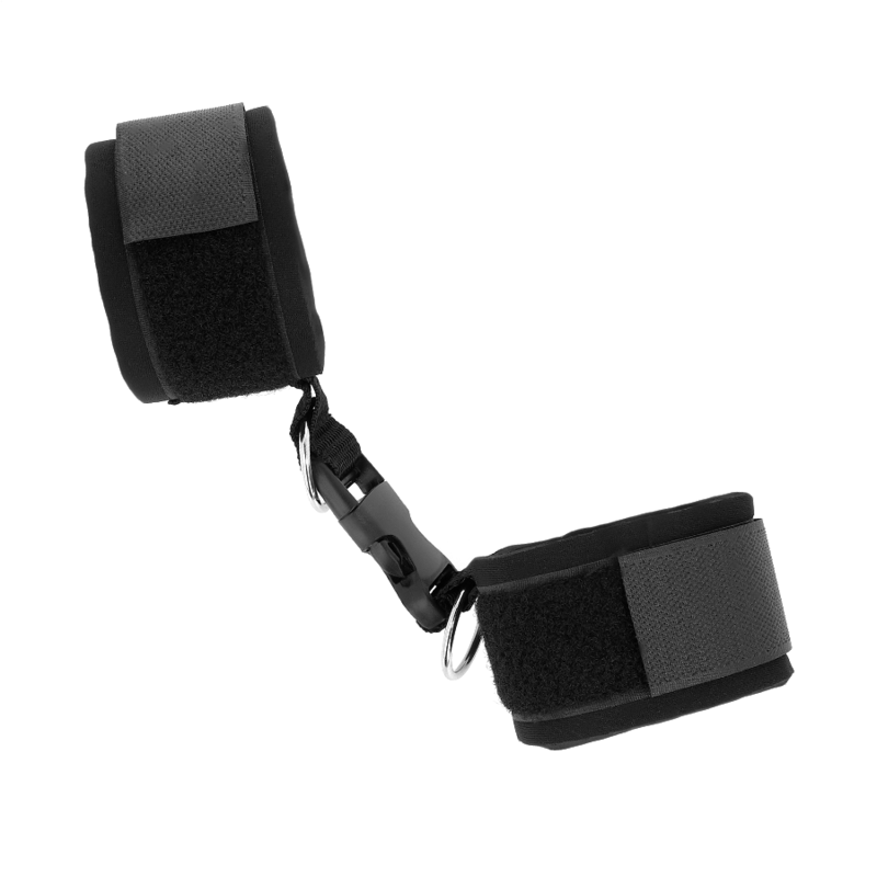 KINK - NEOPRENE WRIST CUFFS WITH VELCRO CLOSURE BLACK ADJUSTABLE 22-34 CM