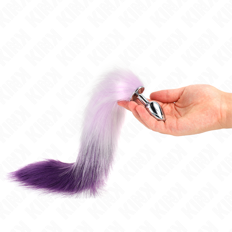 KINK - ANAL PLUG SIZE S 7 X 3 CM WITH PLASTIC TAIL 40 CM PURPLE