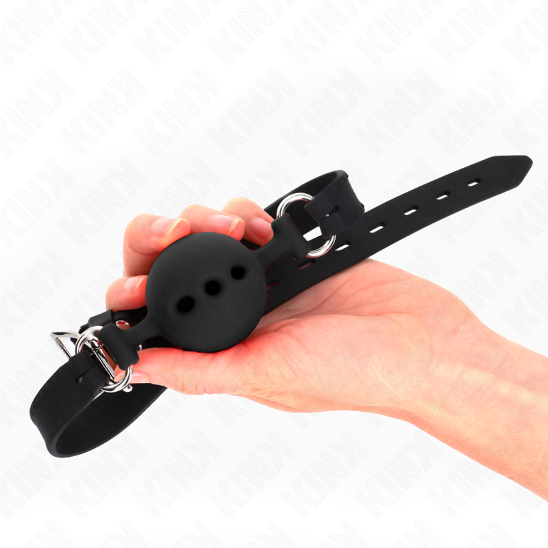 KINK - FULL SILICONE FLAPES 55 x 2 CM WITH 5 CM BALL SIZE L BLACK ADJUSTABLE 35-51 CM