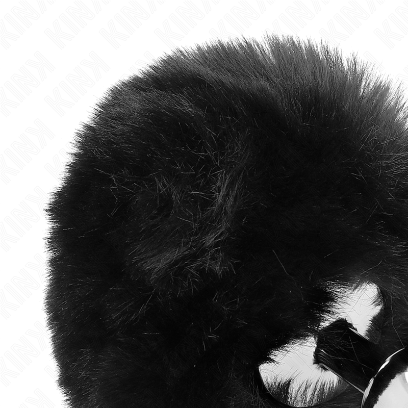 KINK - STAINLESS STEEL PLUG 7 x 3 CM WITH BLACK RABBIT TAIL MADE OF ARTIFICIAL FUR 8 CM