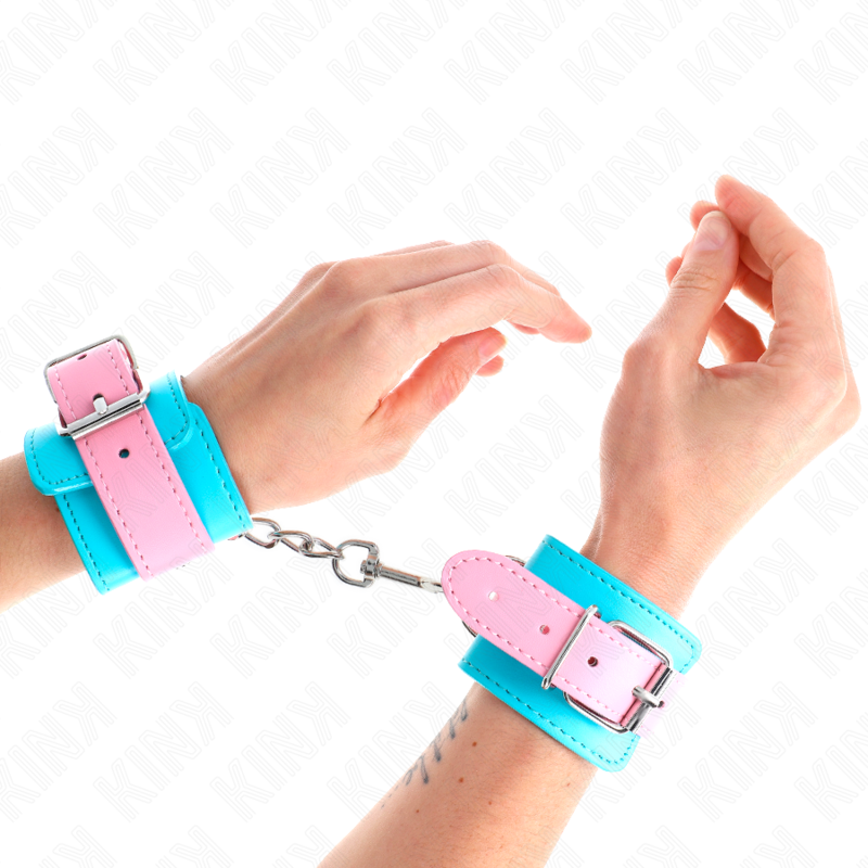 KINK - CUTE WRIST RESTRAINTS BLUE/PINK ADJUSTABLE 16-28 CM X 5 CM