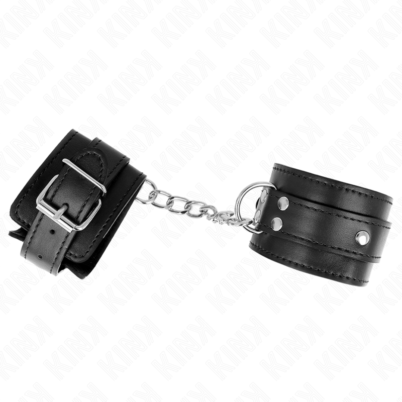KINK - 3 D-RING WRIST CUFFS ADJUSTABLE BLACK 17.5-25 CM X 6 CM