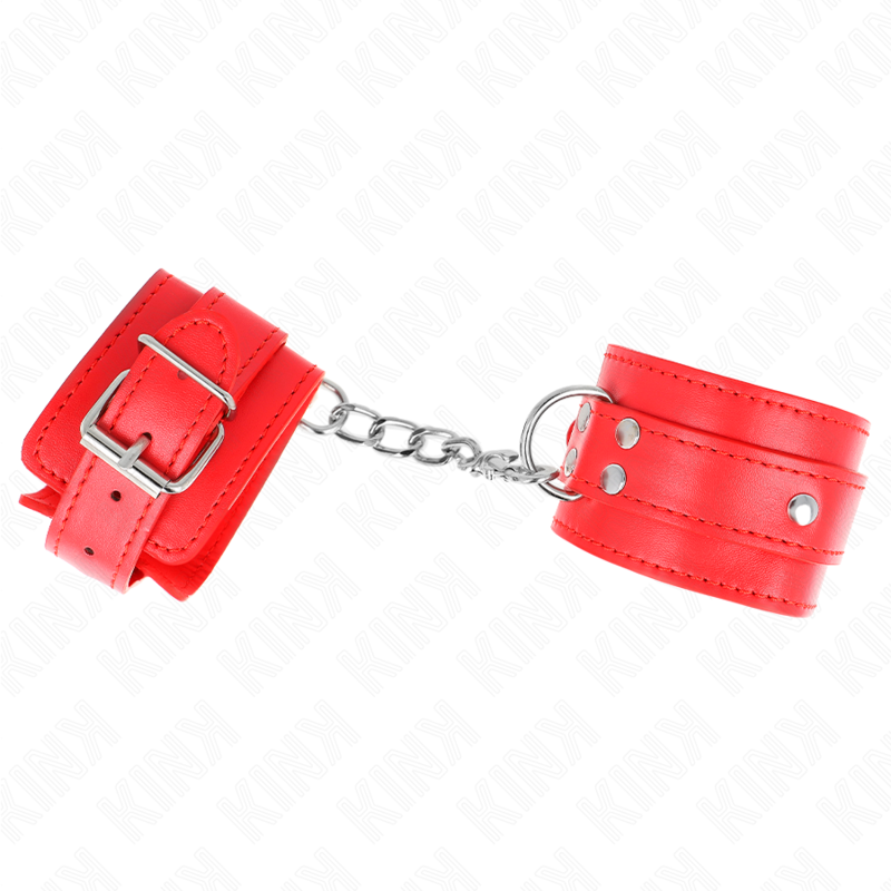KINK - 3 D-RING WRIST CUFFS ADJUSTABLE RED 17.5-25 CM X 6 CM