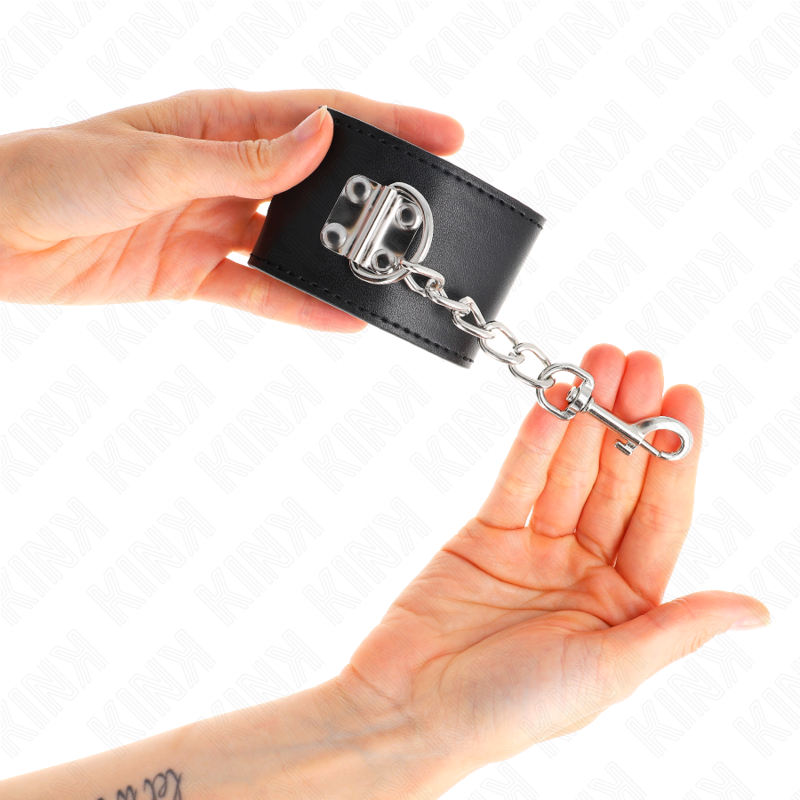 KINK - WRIST RESTRAINTS WITH PADLOCK LOCK BLACK ADJUSTABLE 16-23 CM X 5.5 CM