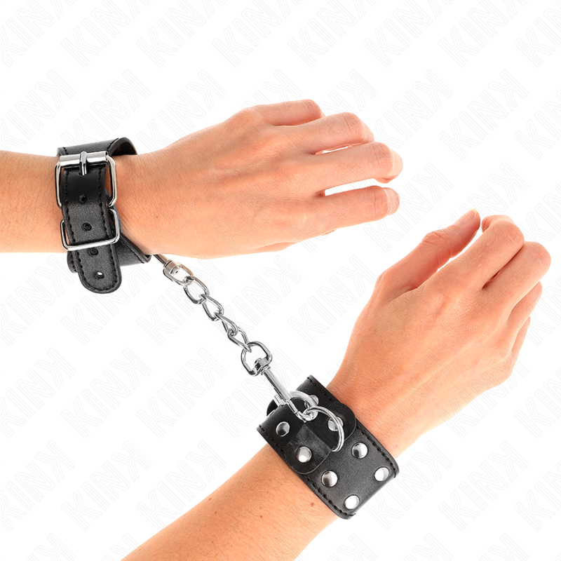 KINK - BRACKETS WITH DOUBLE ROW OF ADJUSTABLE RIVETS BLACK