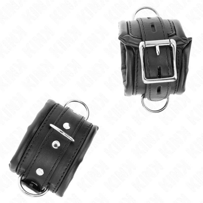 KINK - HEAVY WRIST RESTRAINTS WITH BLACK FUR LINING, ADJUSTABLE 20-30 CM X 6 CM