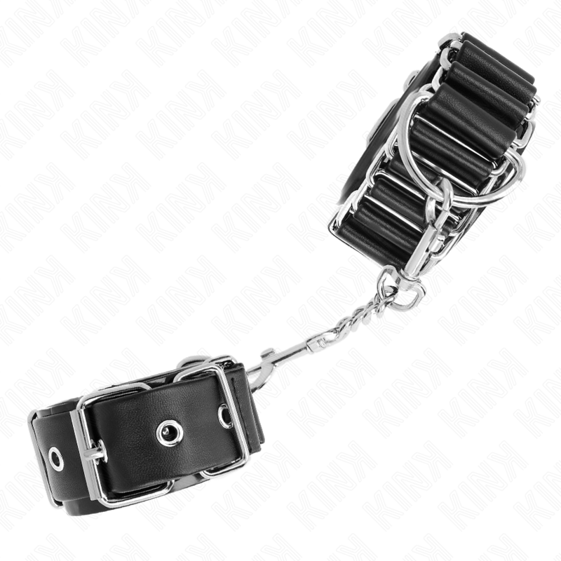 KINK - HINGE-STYLE THIN WRIST RESTRAINTS BLACK ADJUSTABLE 16-22 CM X 3.5 CM