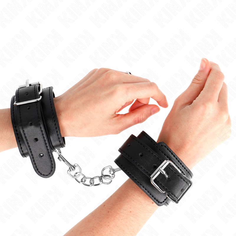 KINK - THIN WRIST CUFFS BLACK ADJUSTABLE 21-33 CM