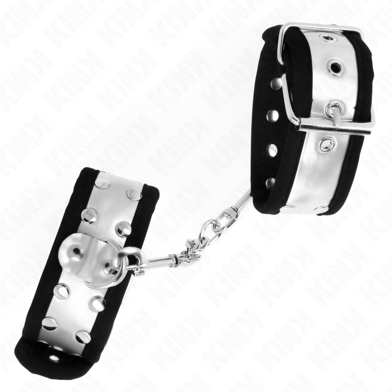 KINK - THIN WRIST RESTRAINTS BLACK/SILVER 30 X 4 CM
