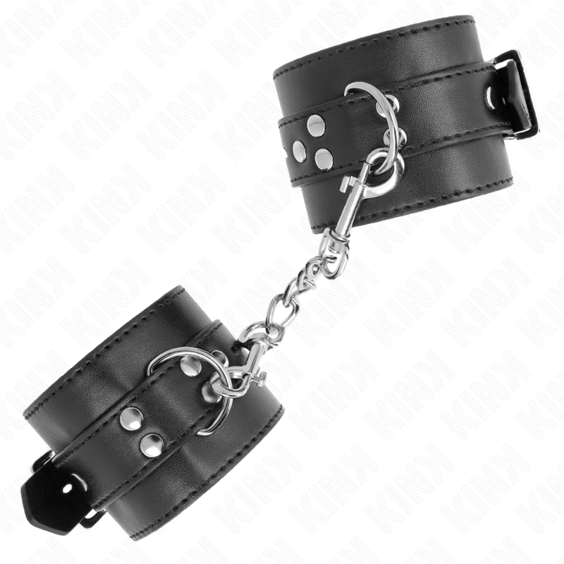 KINK - BLACK WRIST RESTRAINTS WITH BLACK BELT ADJUSTABLE 17-28 CM X 6 CM