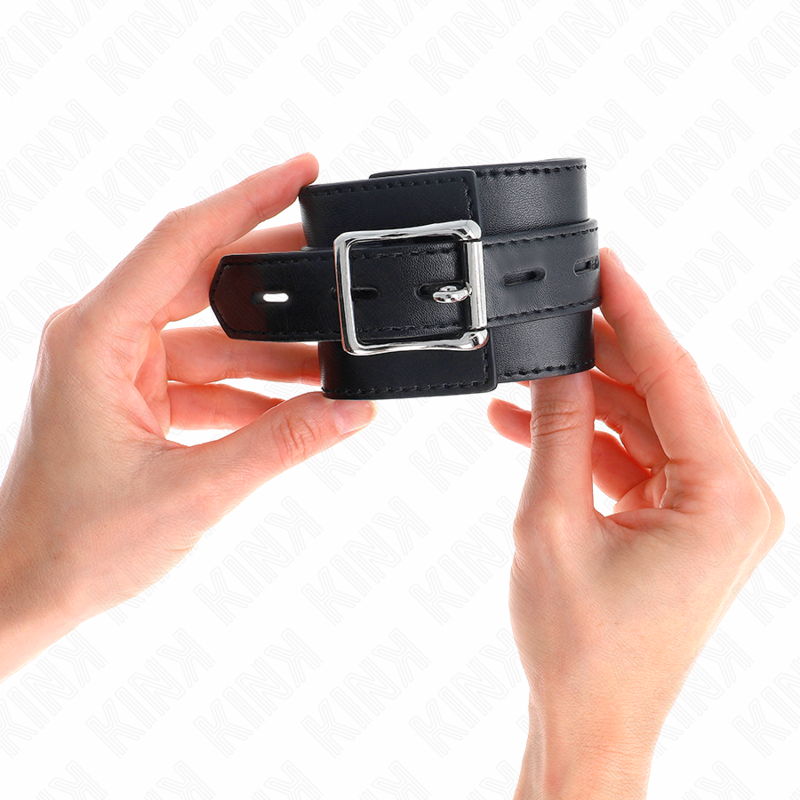KINK - BLACK WRIST RESTRAINTS WITH BLACK BELT ADJUSTABLE 17-28 CM X 6 CM