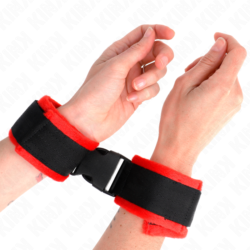 KINK - NYLON BIND VELCRO HANDCUFFS BLACK MODEL 1 ADJUSTABLE 25-35 CM X 6 CM