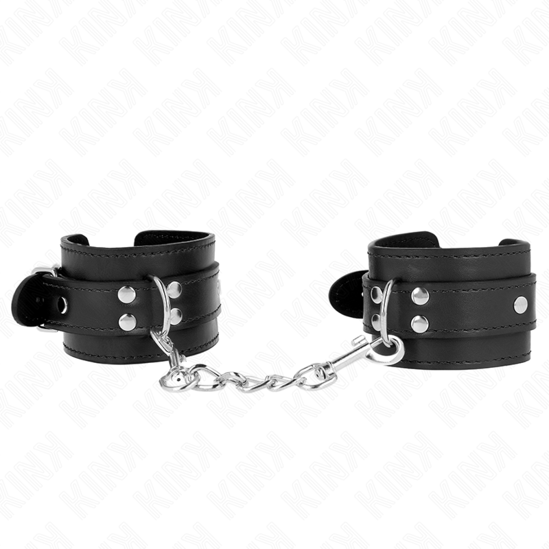 KINK - SIMPLE BLACK WRIST CUFFS ADJUSTABLE 20-23 CM X 5.5 CM