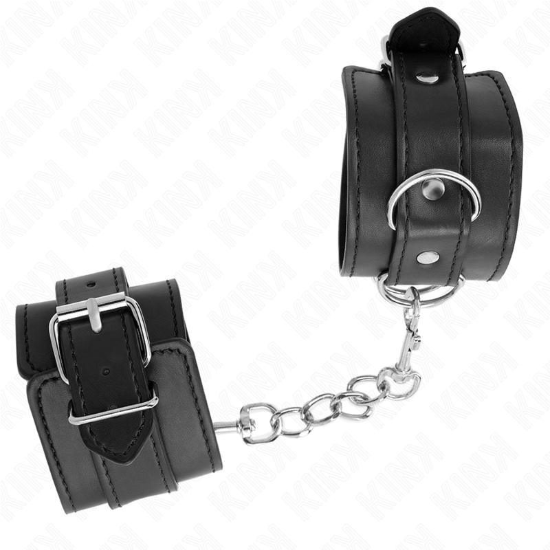 KINK - SIMPLE BLACK WRIST CUFFS ADJUSTABLE 20-23 CM X 5.5 CM
