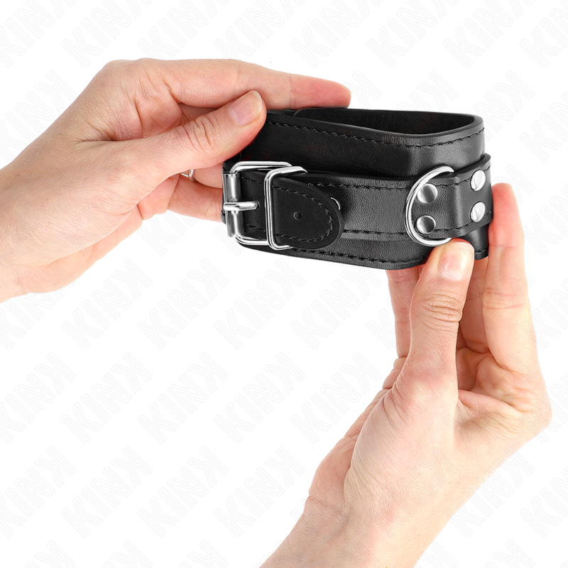 KINK - SIMPLE BLACK WRIST CUFFS ADJUSTABLE 20-23 CM X 5.5 CM