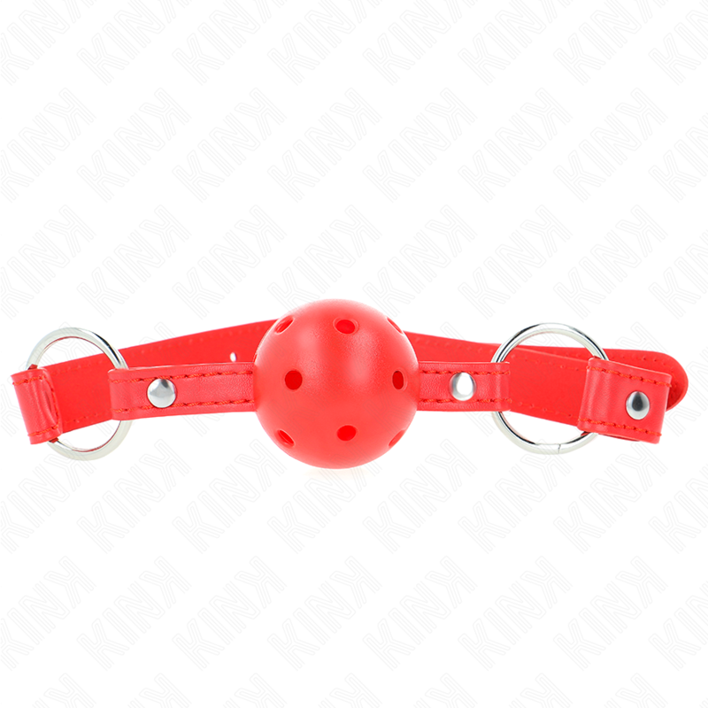 KINK - BREATHABLE BALL 4 CM GAUGES WITH DOUBLE RIVETS MODEL 1 RED 62.5 x 2.5 CM ADJUSTABLE 42-58 CM