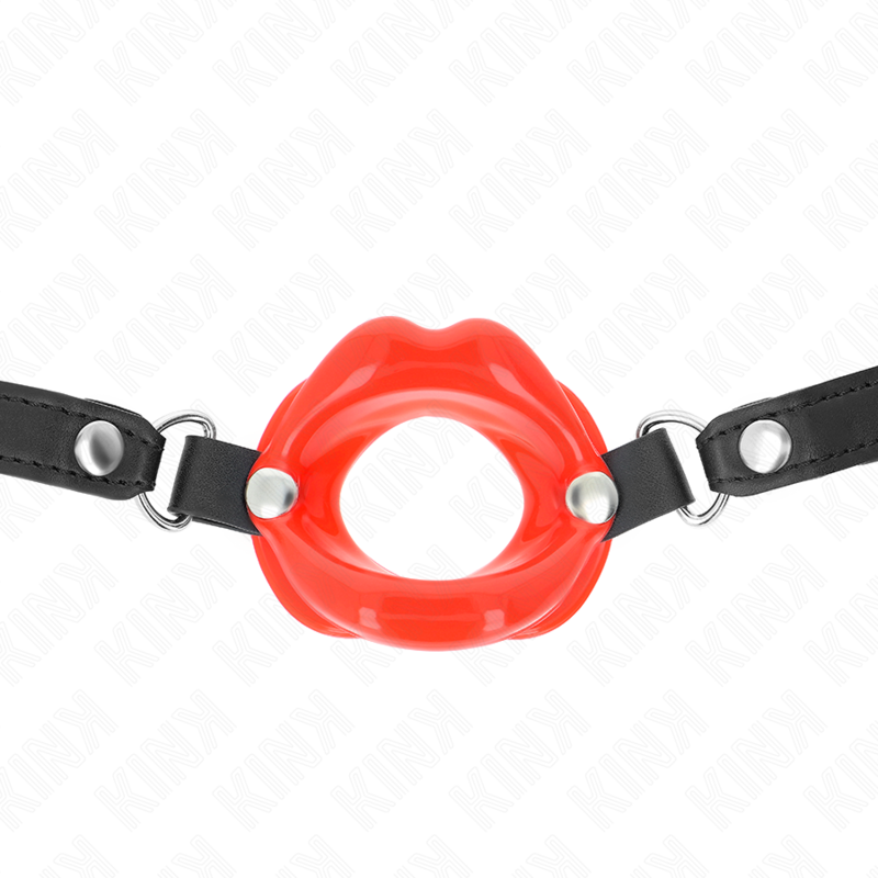 KINK - LIP 8 CM TOUGH WITH RED FAUX LEATHER STRAP 63 x 2 CM ADJUSTABLE 39-58 CM