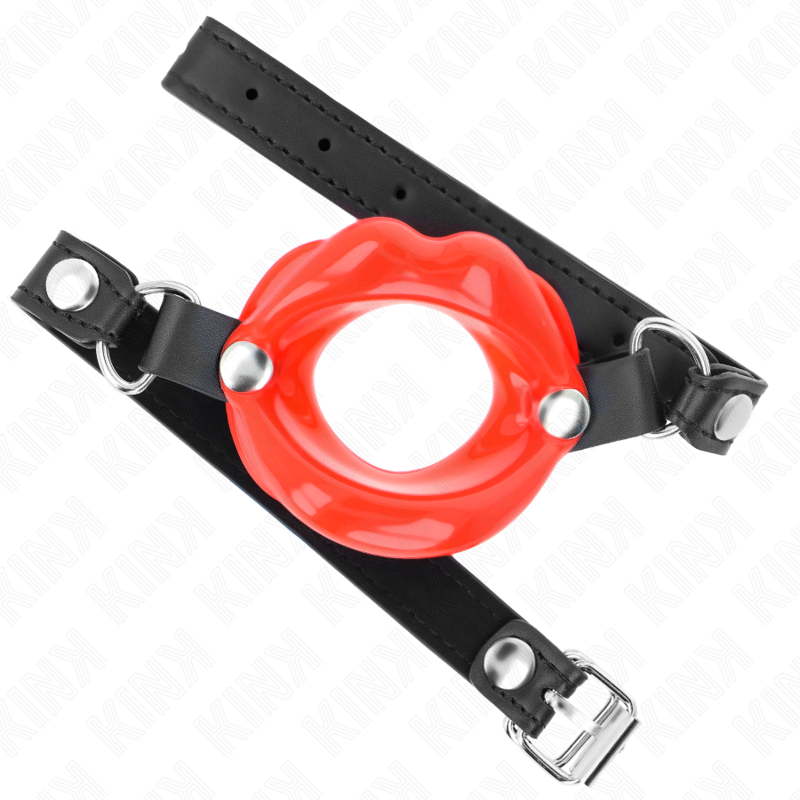KINK - LIP 8 CM TOUGH WITH RED FAUX LEATHER STRAP 63 x 2 CM ADJUSTABLE 39-58 CM