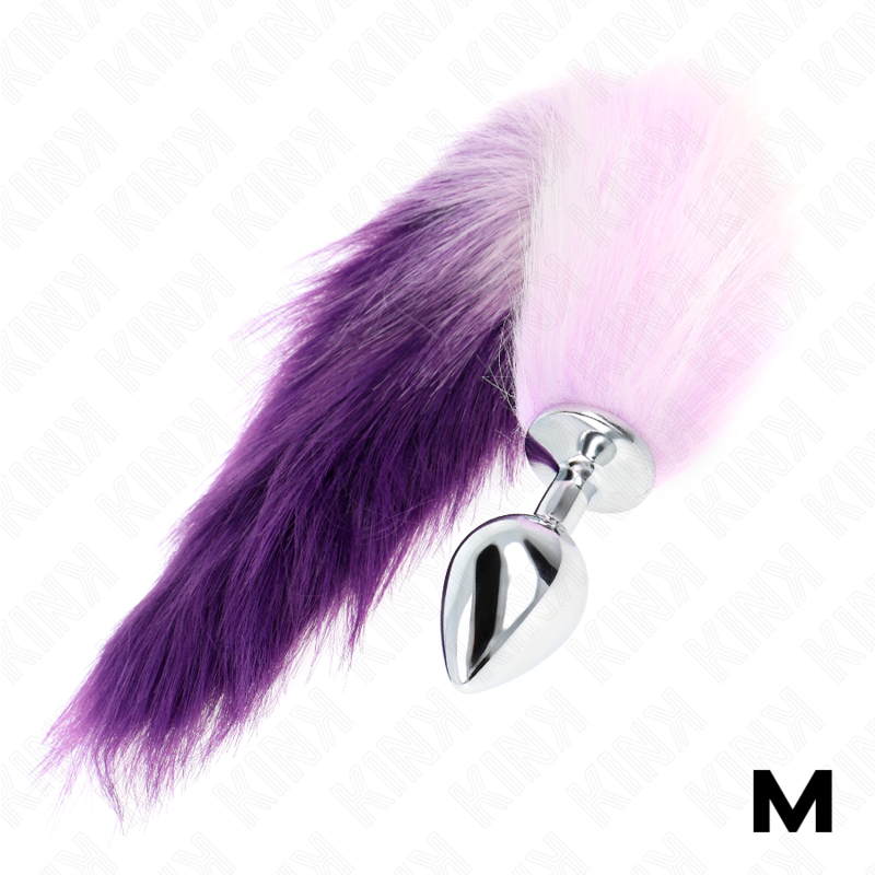 KINK - ANAL PLUG SIZE M 8 X 3.5 CM WITH PLASTIC TAIL 40 CM PURPLE