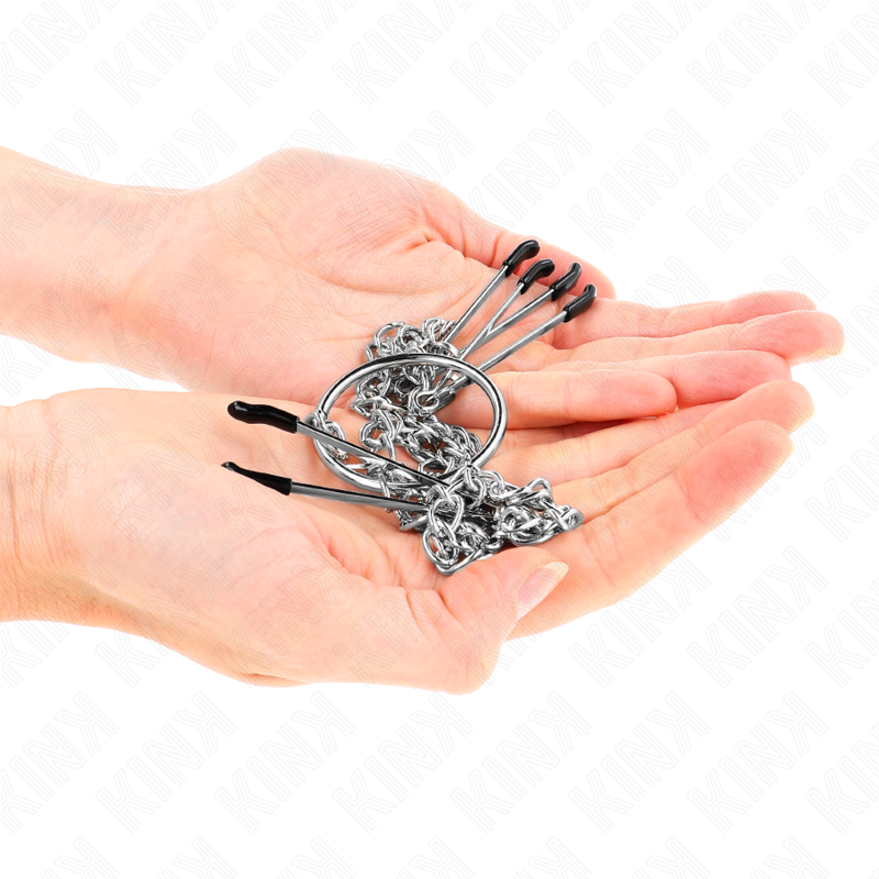 KINK - TRIPLE NIPPLE AND CLIP CLAMPS WITH CHAIN ​​MODEL 1