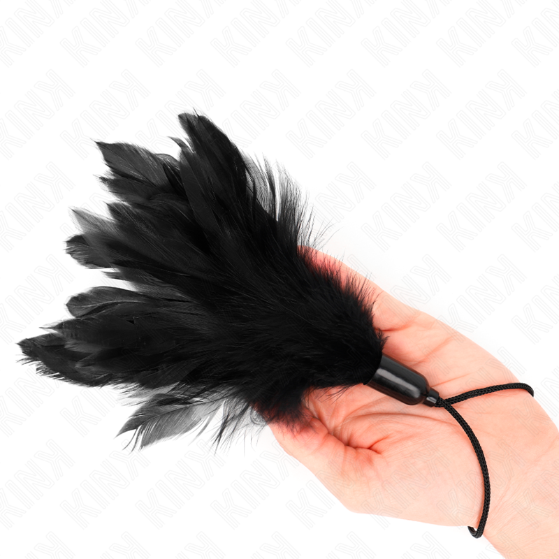 KINK - TICKLE FEATHERS WITH ROPE HANDLE, PLASTIC BASE, 15 CM