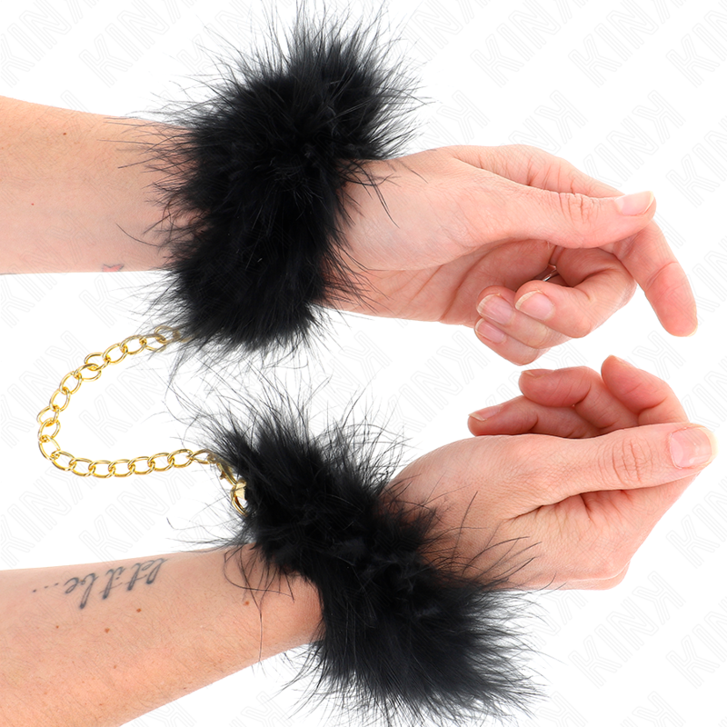 KINK - FEATHER GUN CUFFS WITH GOLD CHAIN ​​MODEL 0