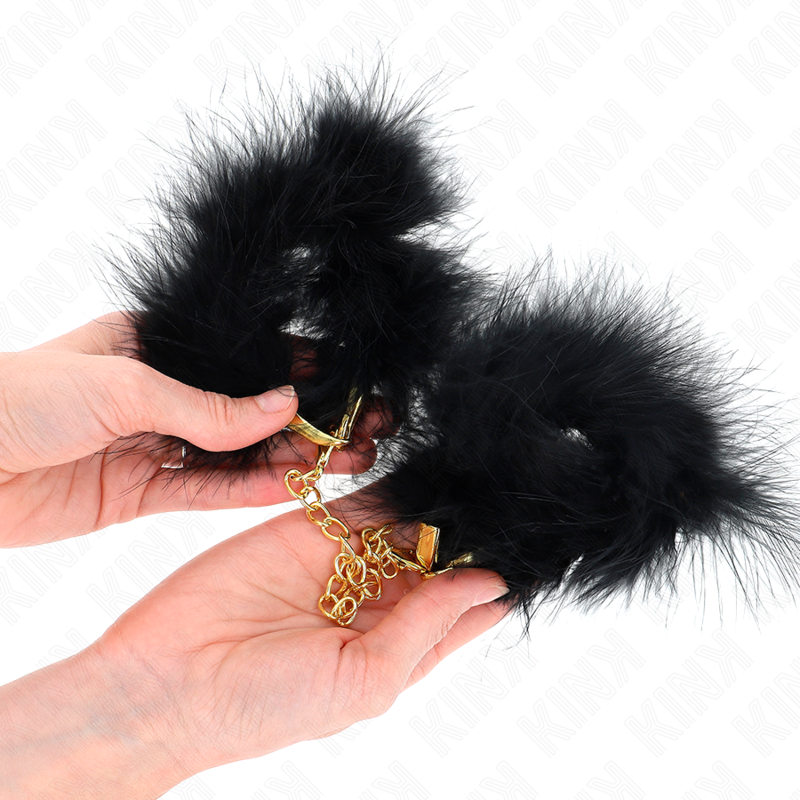 KINK - FEATHER GUN CUFFS WITH GOLD CHAIN ​​MODEL 0