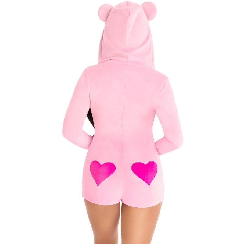 LEG AVENUE - TEDDY BEAR VELVET BODYSUITS, PINK, M