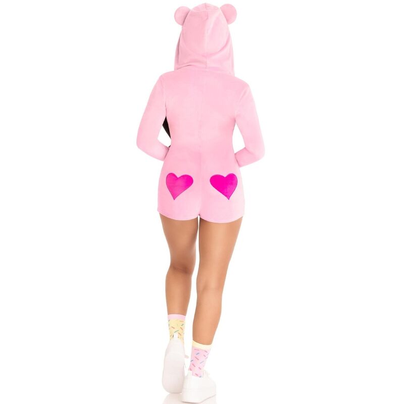 LEG AVENUE - TEDDY BEAR VELVET BODYSUITS, PINK, M