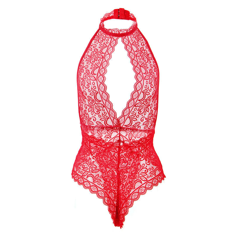 SUBBLIME - 953881 BODYSUIT WITH OPEN CUPS RED L/XL