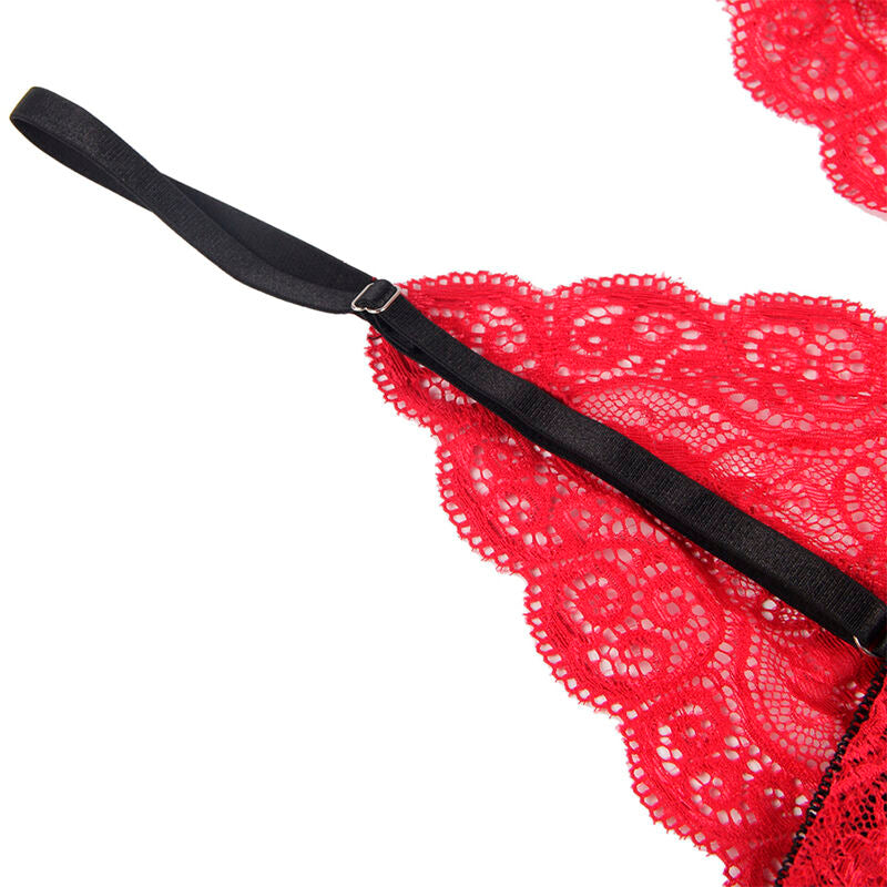 SUBBLIME - 953898 Nightgown + Panties in Silk and Lace Red S/M